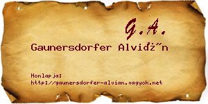 Gaunersdorfer Alvián névjegykártya